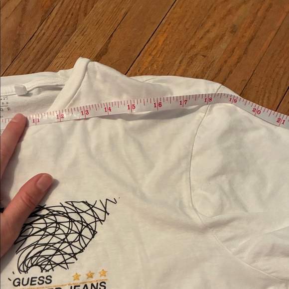 Guess White Tee with Black Abstract Design - Picture 6 of 8